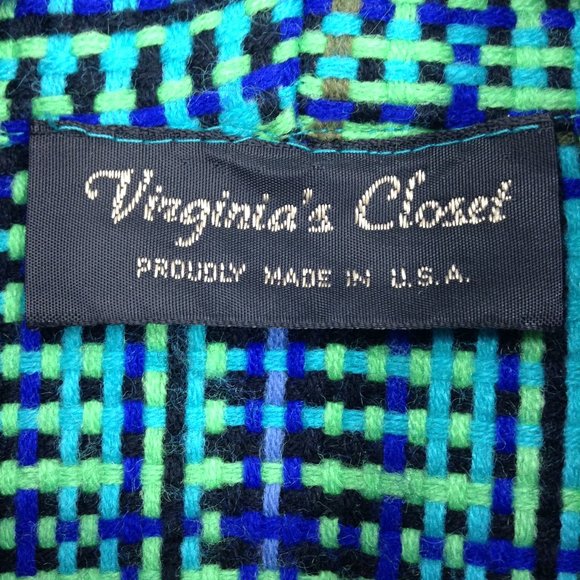 Vintage VIRGINIA'S CLOSET Green Plaid Blazer - Picture 7 of 8